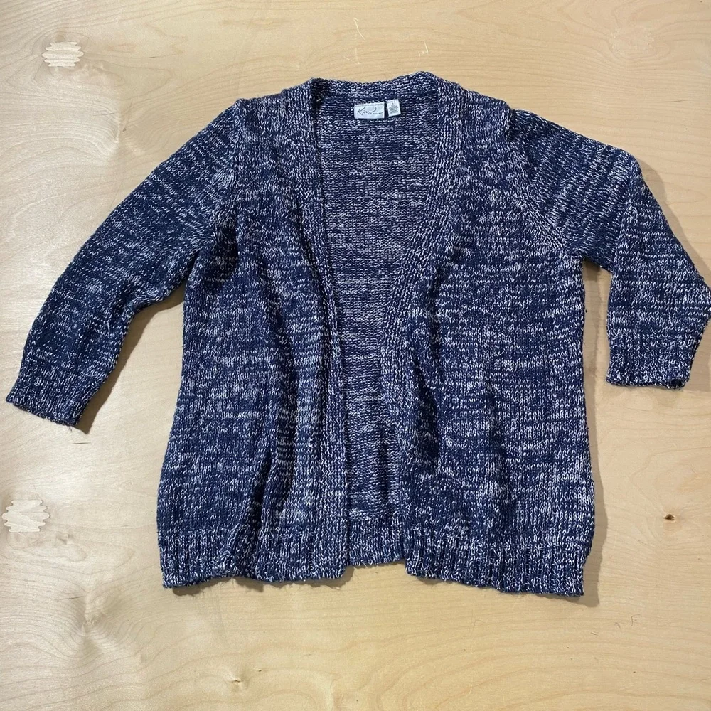 Kim Rogers Navy Marled Cardigan Large (OS)